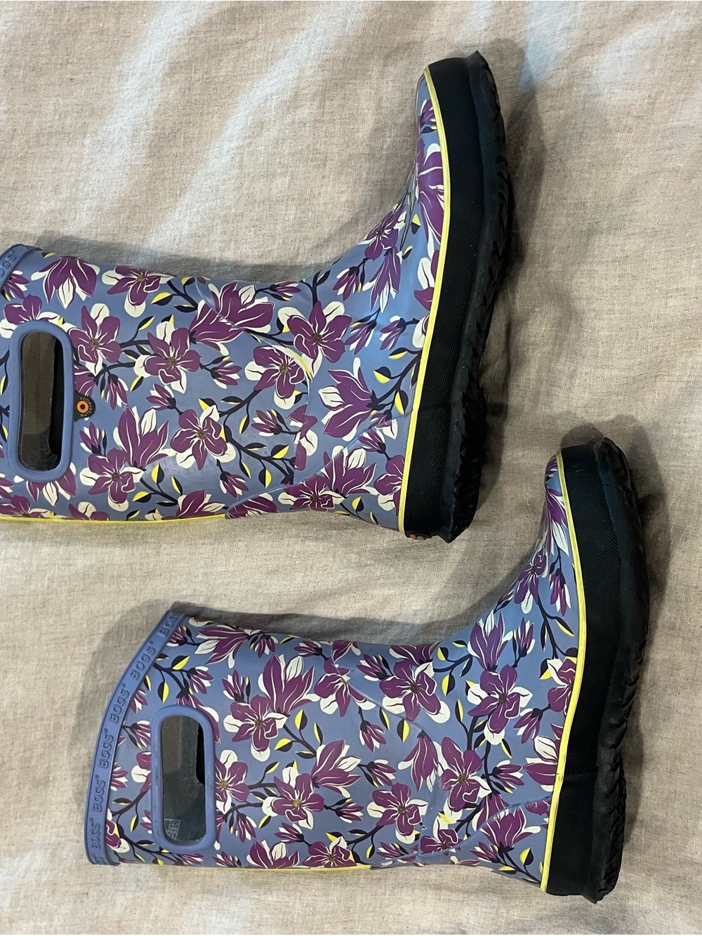 Bogs Kids Purple Floral Waterproof Rain Boots